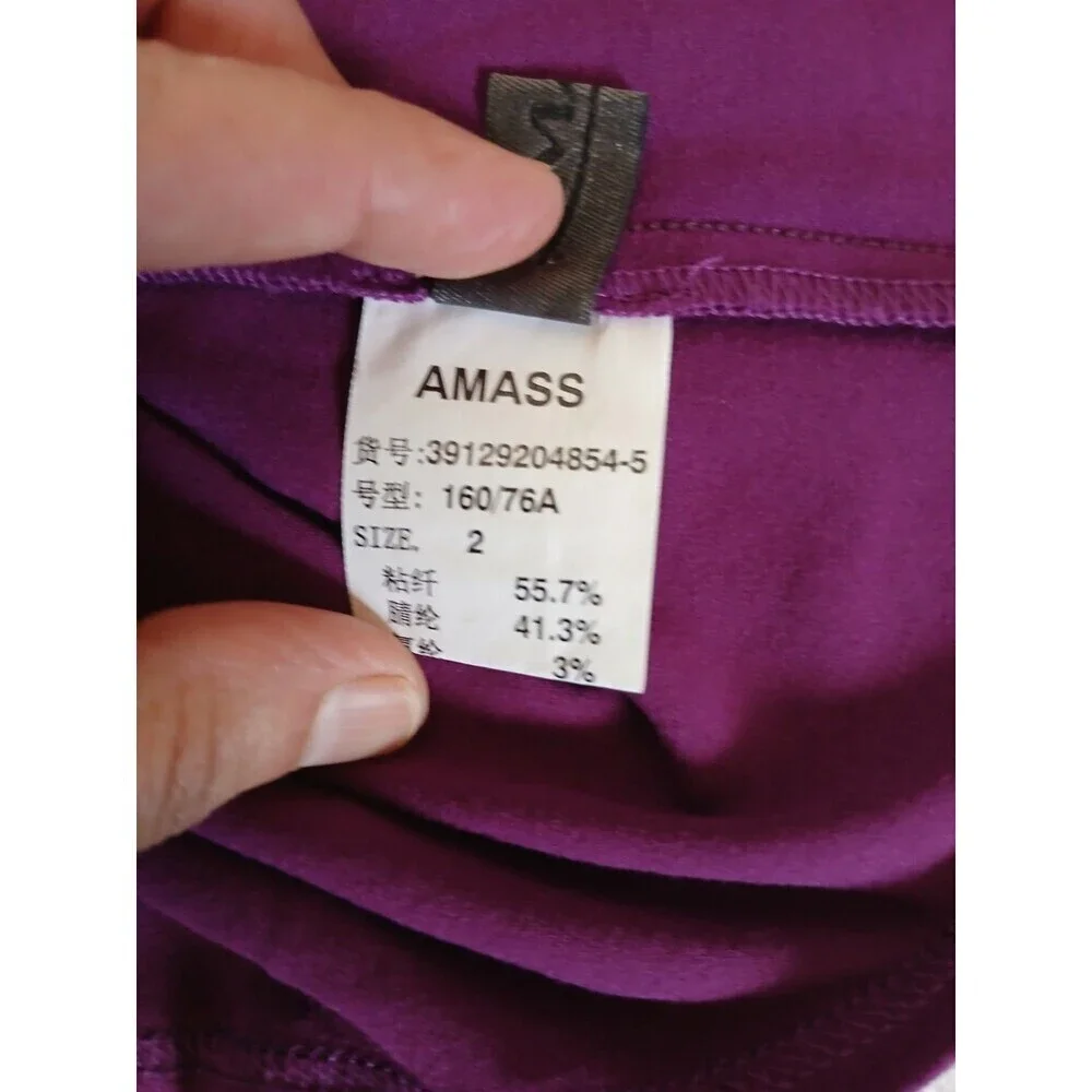 Amass‎ Womens Tank Top Purple Size 2 Sequin Accents Sleeveless Casual Summer